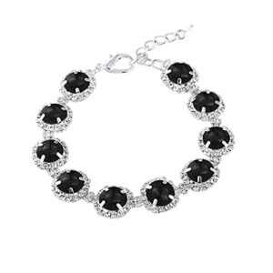 dog collar leather chocker pet rhinestone necklace pet fashion shining collars fancy shaped (small, black)