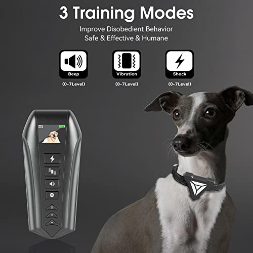 Electric Dog Training Collar with Remote,Upgraded 2 Dogs 1300ft Dog Training Collar IP67 Dustproof Waterproof 4 Training Modes for Medium Large Dog Shock Collar Rechargeable Adjustable Dog Bark Collar