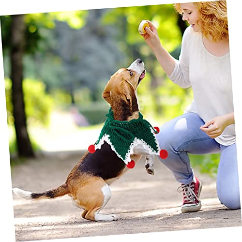 Hohopeti 1pc Knitted Cat Collar Nativity Accessories Bunny Sweater Bell Necklaces Pet Costume Accessories Doggie Neckerchief Dog Cute Collar Stylish Pet Collar Pet Collars for Dogs Green