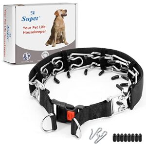 supet dog training collar for small medium large dogs with quick release buckle , adjustable no pull dog collar with nylon cover