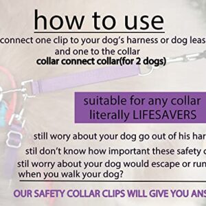 Backup Collar for Dogs Backup Clip Dog Safety Clip for Dog Harness Safety Clip Collar Dog Collar Safety Backup Straps(Long)