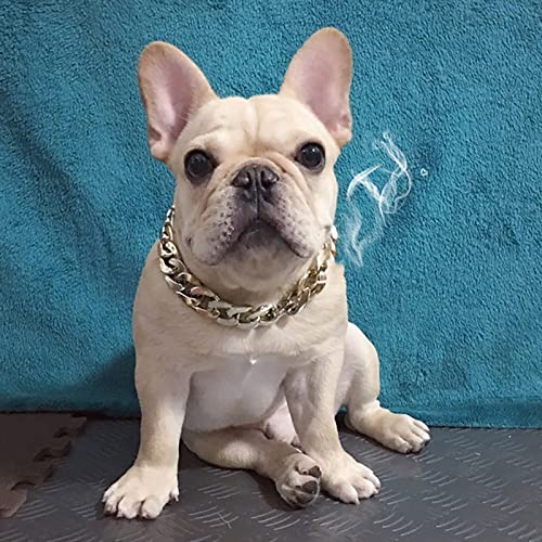 Dog Collar Chain Wide Gold Collares De Perros Pet Hip Hop Leads Chains Kit Dog Collars Necklace Collar Leash Dog Chain Necklace Luminous