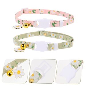 Balacoo 2pcs Pet Flower Collar Puppy Collars Girl Necklace Cat Bell Collar Adjustable Dog Collars Dog Necklace Collar Dog Grooming Accessories Kitten Collar Kitten Collars Fancy Cat Collar