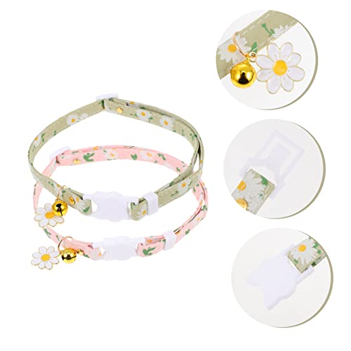 Balacoo 2pcs Pet Flower Collar Puppy Collars Girl Necklace Cat Bell Collar Adjustable Dog Collars Dog Necklace Collar Dog Grooming Accessories Kitten Collar Kitten Collars Fancy Cat Collar