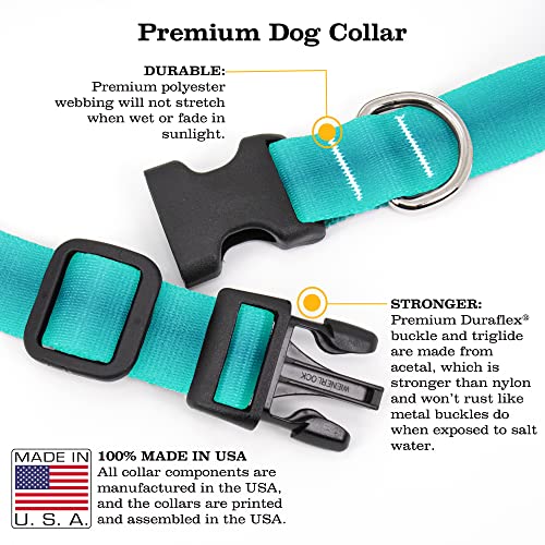 Buttonsmith Custom Dog Collar - Fadeproof Printing, Military Grade Buckle, Choice of 6 Sizes, Made in The USA