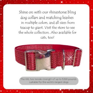 Rhinestone Dog Collars, Bling Dog Collars, Custom Pet Dog Collars for Small Medium Large and Giant Breeds Dogs (XXLarge 1 1/2 x 27-38")