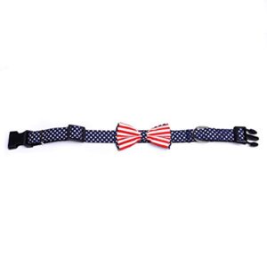 Pet Dog Collar, American Flag Dog Collar, Creative Bowknot Pet Ring, Comfortable Dog Cat Personalized Collars Bowtie for Large, Medium, Small Dogs - Size M (Size : Medium)