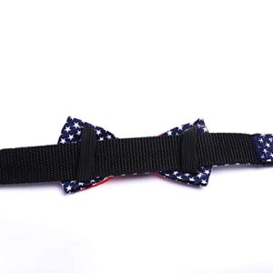 Pet Dog Collar, American Flag Dog Collar, Creative Bowknot Pet Ring, Comfortable Dog Cat Personalized Collars Bowtie for Large, Medium, Small Dogs - Size M (Size : Medium)