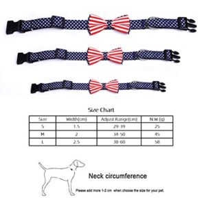 Pet Dog Collar, American Flag Dog Collar, Creative Bowknot Pet Ring, Comfortable Dog Cat Personalized Collars Bowtie for Large, Medium, Small Dogs - Size M (Size : Medium)