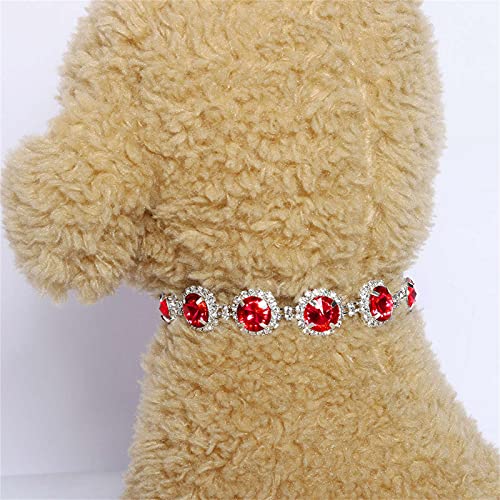 Dog Collar Chain Fashion Pet Chocker Collars Dog Shaped Necklace Rhinestone Shining Pet Girl Boy Cats Soft Adjustable Collar for Cat Puppy