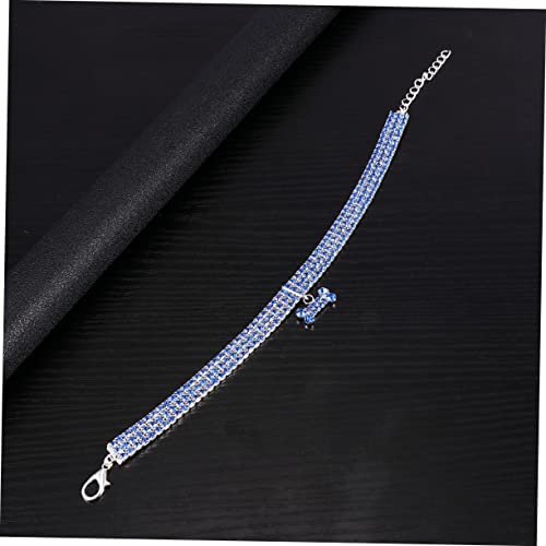 POPETPOP 2pcs Dog Collar for Puppies Dog Chain Collars Girl Jewelry Cat Collars for Girl Cats Cat Chain Collar Girl Puppy Collars Accessories Rhinestones Blue Leash Rhinestone Choker