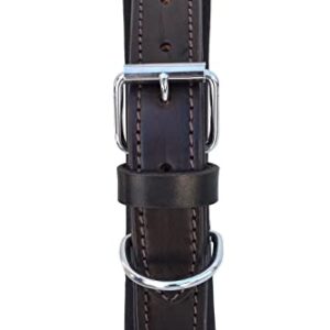 Leather Dog Collar Extra Small Size Western Style Heavy Duty Hand Tooled Adjustable Beaded and Padded Soft for Puppies and Big Dogs 10AB032-XS