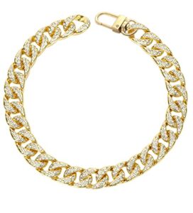 gold dog collar puppy zircon 14mm cuban link chain handmade iced out diamond exaggerated full cz prong set pet jewelry