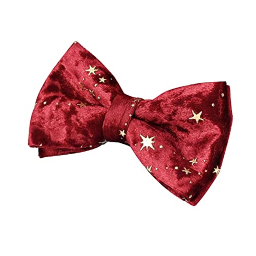 CXDTBH Personalized Dog Collar Christmas Red Velvet Bow Tie Pet Collar and Leash Set with Golden Stars Festival Dog (Color : D , Size : XL )