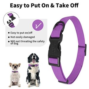 lynxking Dog Collar Soft Padded Breathable Cotton Solid Color Strong Adjustable Pet Collar for Little Puppy