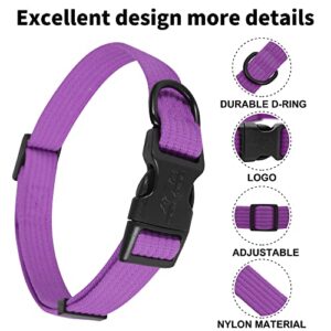 lynxking Dog Collar Soft Padded Breathable Cotton Solid Color Strong Adjustable Pet Collar for Little Puppy