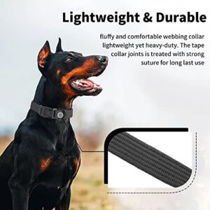 lynxking Dog Collar Soft Padded Breathable Cotton Solid Color Strong Adjustable Pet Collar for Little Puppy