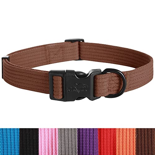 lynxking Dog Collar Soft Padded Breathable Cotton Solid Color Strong Adjustable Pet Collar for Little Puppy