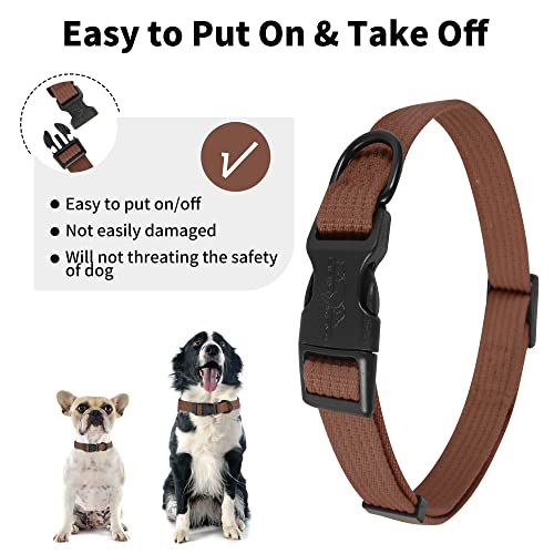 lynxking Dog Collar Soft Padded Breathable Cotton Solid Color Strong Adjustable Pet Collar for Little Puppy