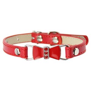 Personalized Dog Collars with Bling Rhinestone Pet Custom Padded PU Leather Dog Collar for Small Dogs