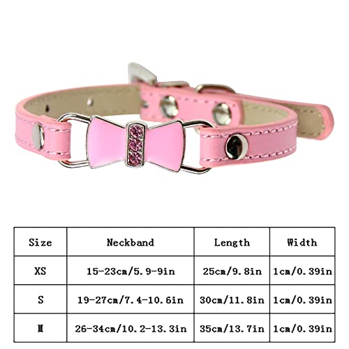 Personalized Dog Collars with Bling Rhinestone Pet Custom Padded PU Leather Dog Collar for Small Dogs