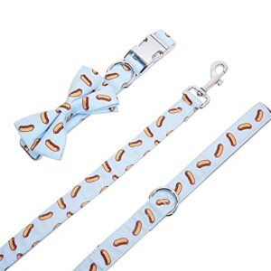 YourSchoiceVi Dog Harness Set, Dog Collar & Leash Bandana, No Pull Harness Vest, Boy Dog Collar Bowtie, Puppy Collar Harness Leash Set (Small(cm), Bow Collar and Leash)