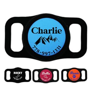 pawblefy personalized airtag dog collar holder compatible with apple airtags – customized with name and phone number for air tag gps tracker holder on small medium and large dog, cat pet collars