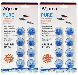 aqueon 2 pack of pure live beneficial bacteria and enzymes, 8 count each, for 30 gallon aquariums2