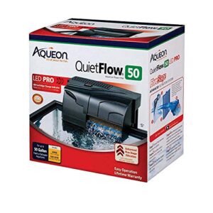 aqueon quietflow 50 led pro aquarium fish tank power filter for up to 50 gallon aquariums