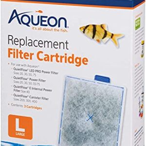 Aqueon 12 Pack of Replacement Filter Cartridges, Large, for QuietFlow Aquarium Filters