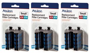 aqueon 6 pack of replacement filter cartridges for quietflow internal power filters, small, for at10 and at15