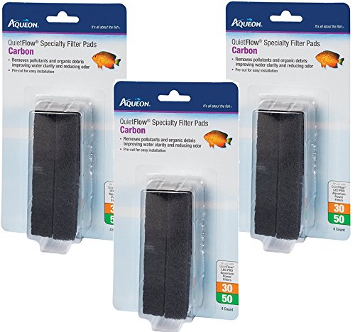 (3 Packages) Aqueon QuietFlow Carbon Cartridges with Bio-Media Grid 30/50-4 Cartridges per package