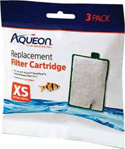 aqueon 9 pack of replacement filter cartridges, (3) 3pk xs cartridges each, for quietflow e internal power filters3