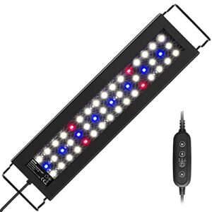 nicrew full spectrum planted led aquarium light, with timer, for freshwater fish tank, 12-18 inch, 9 watts
