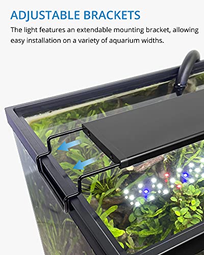NICREW Full Spectrum Planted LED Aquarium Light, with Timer, for Freshwater Fish Tank, 12-18 Inch, 9 Watts