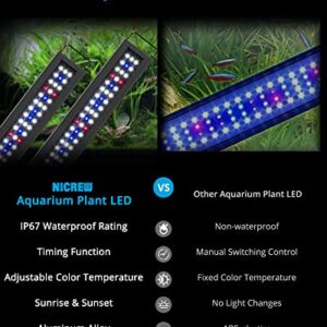 NICREW Full Spectrum Planted LED Aquarium Light, with Timer, for Freshwater Fish Tank, 12-18 Inch, 9 Watts