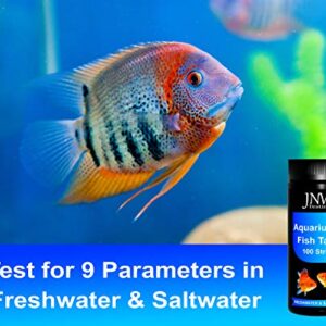 Aquarium Test Strips - 9-in-1 Aquarium Test Kit with eBook - Aquarium Water Test Kit with Quick and Accurate Fish Tank Test Strips - 100 Test Strips by JNW Direct