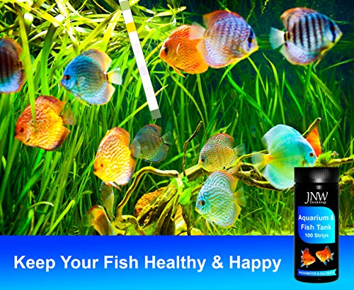 Aquarium Test Strips - 9-in-1 Aquarium Test Kit with eBook - Aquarium Water Test Kit with Quick and Accurate Fish Tank Test Strips - 100 Test Strips by JNW Direct