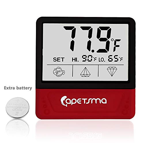 Fish Tank Thermometer, Touch Screen Digital Aquarium Thermometer with LCD Display, Stick-on Temperature Sensor ensures Optimum Temperature in Terrarium, for Your pet Amphibians and Reptiles…