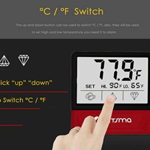 Fish Tank Thermometer, Touch Screen Digital Aquarium Thermometer with LCD Display, Stick-on Temperature Sensor ensures Optimum Temperature in Terrarium, for Your pet Amphibians and Reptiles…