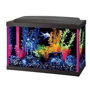 aqueon neoglow led pink aquarium fish tank starter kit, 5.5 gallon