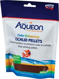 aqueon cichlid color pellets fish food – 4.5 ounce [set of 3]