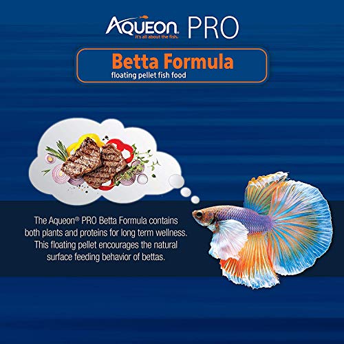 Aqueon 2 Pack of PRO Betta Formula Floating Pellet Fish Food, 1.4 Ounces Each