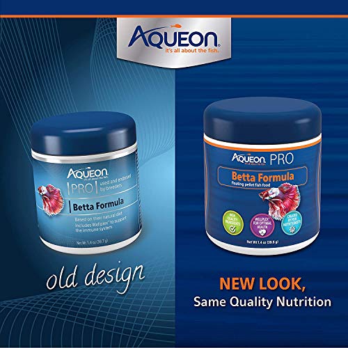 Aqueon 2 Pack of PRO Betta Formula Floating Pellet Fish Food, 1.4 Ounces Each