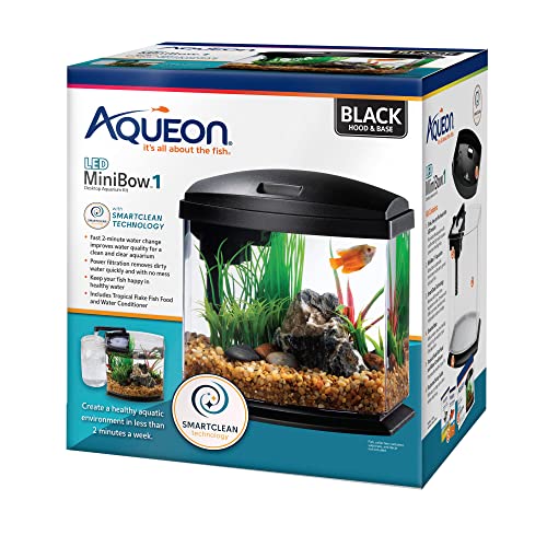 Aqueon 00800196: Aquarium Kit Mini Bow Led Blk 1G