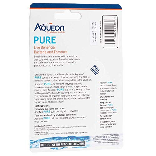 Aqueon 12 Pack of Pure Live Beneficial Bacteria and Enzymes Supplement for Aquariums, Treats Up to 10 Gallons Each3