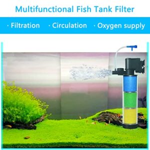 Weipro Aquarium Fish Tank Filter,Submersible Fish Tank Filter with Pump, Power Filter for Fish Tanks, Aquariums, Ponds. with 3 Stage Filter Media and Strong Suction Cups (10-40gallon&Height 10.8inch)