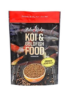 blue ridge fish food [2lb], mini and 3/16″ floating pellet, koi and goldfish growth formula blend