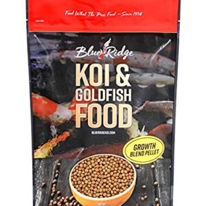 Blue Ridge Fish Food [2LB], Mini and 3/16" Floating Pellet, Koi and Goldfish Growth Formula Blend