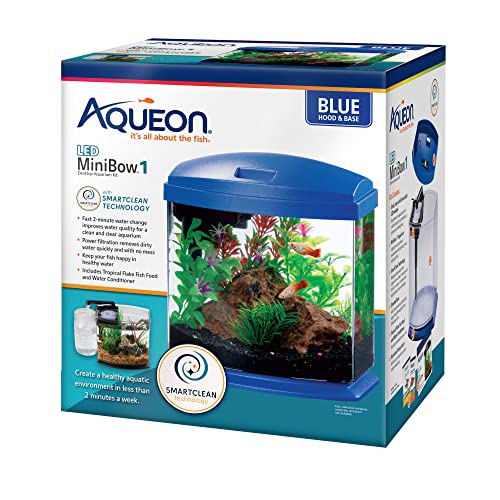 Aqueon 00800197: Aquarium Kit Mini Bow Led Blue 1G